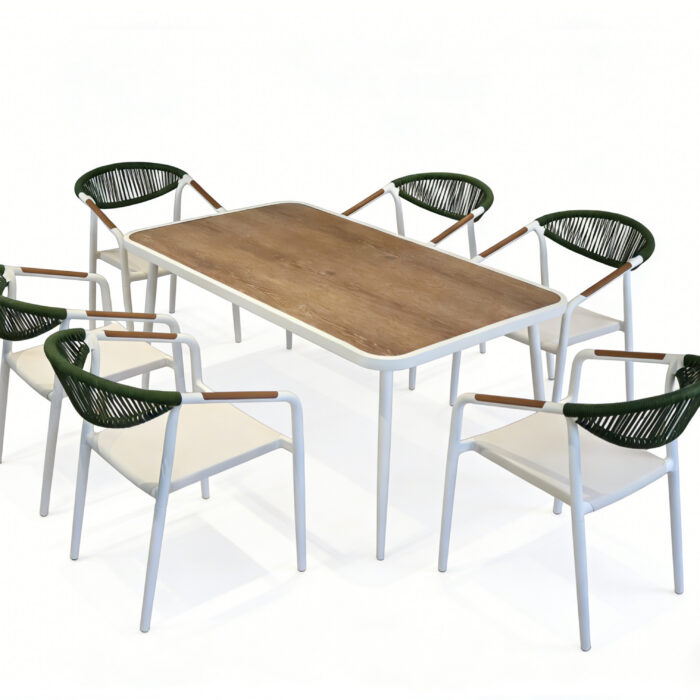 Outdoor Dining Table with featured Rope Chair